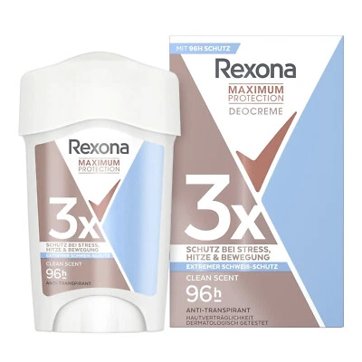 Rexona Maximum Protection Deocreme Antitranspirant Deo Stick 96h mit 3x Schutz