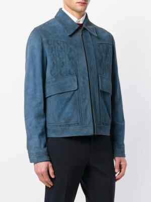 PRADA ビジネスジャケット ネイビー 48R PRADA ビジネスジャケット ネイビー 48R Navy Denim and leather
