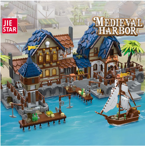 Building Blocks MOC 89152 Castle Harbor Medieval 2979pcs lighting effect toy - Bild 2 von 4
