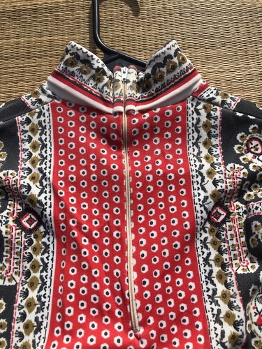 Vtg 60s 70s Aileen Mod Red Black Paisley Tunic Blouse Hippy Top M Boho Shirt - Picture 7 of 18