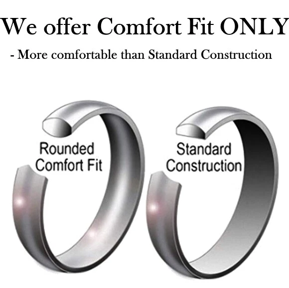 Alianza de boda anillo cepillado negro de carburo de tungsteno incrustación de madera de koa ajuste cómodo para hombres Foto 4 de 4