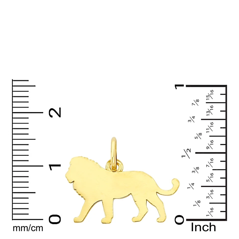 10k Solid Gold Lion Charm, Charm Collectable for Bracelet - Jewelry Gifts for He - Image 4 of 4