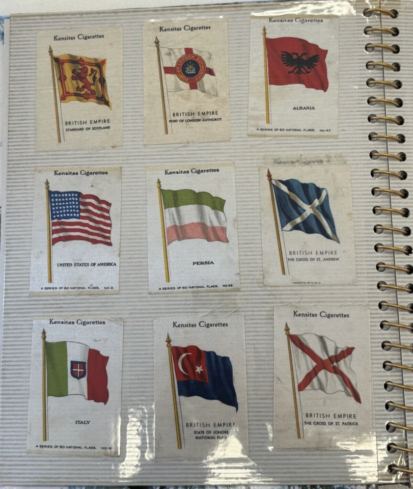 100 x Vintage Kensitas Cigarettes British Empire Flags SILK Cards Issued 1934 - Image 4 of 4