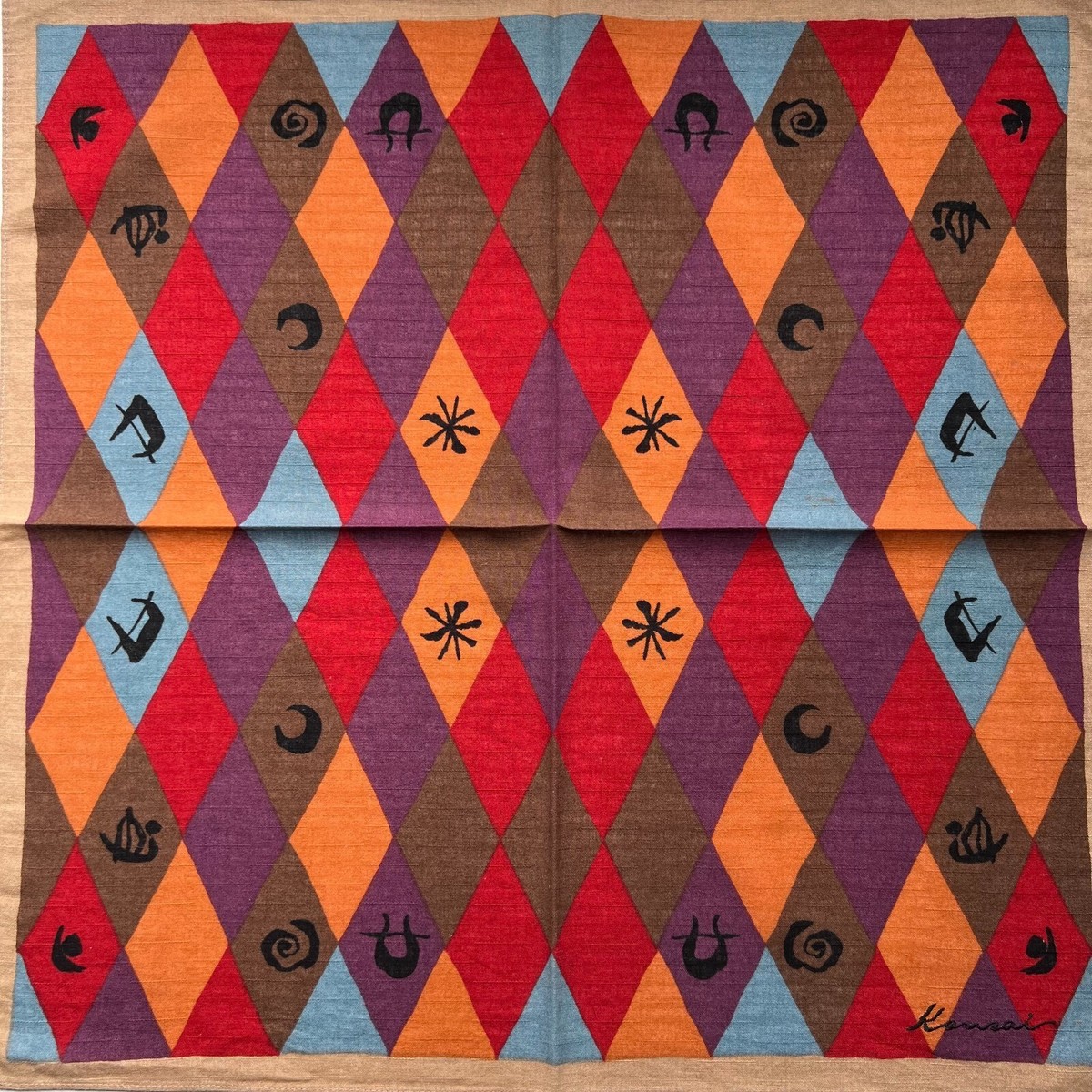 HANDKERCHIEF JAPAN VINTAGE GEOMETRIC COTTON MEN'S POCKET SQUARE 18