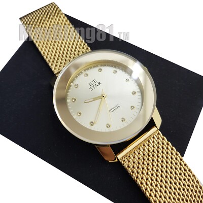 Gold Plated Mesh Stainless Steal Watch Forstner Komfit JB Gold-Plated Mesh Watch Band / Bracelet main image 2