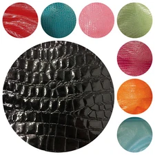 Crocodile Texture Faux Leather Upholstery Vinyl Fabric BY THE YARD 