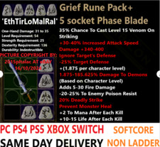 ✅ PC PS4 PS5 XBOX SWITCH✅ Grief PB Rune Pack DIABLO 2 RESURRECTED D2R ITEMS