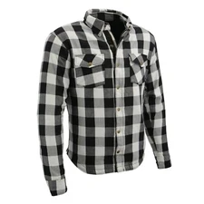 Milwaukee Leather 1633 Men's Plaid Flannel Biker Shirt with CE Approved Armor