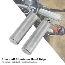 Chrome 1"Aluminum Handlebar Hand Grips For Harley Touring Softail Sportster Dyna