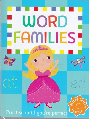 CHILDREN'S WORD FAMILIES TRACING BOOK EARLY LEARNING WIPE CLEAN FUN ACTIVITY NEW