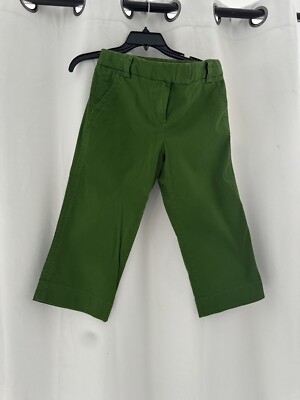 J. Crew Women Maddie Pants Sz 4 Favorite Fit Green Stretch Straight Leg