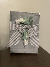 Handmade Block Wood Home Decor Flower 5 x 7