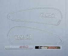 1974 Yamaha DT250  enduro fuel tank decals SET, OEM SPECS, NOS STYLE