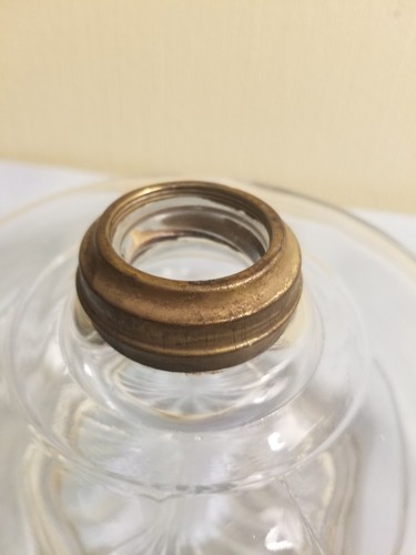 Vintage Clear Glass Kerosene Oil Lamp BASE ONLY Needs Burner & Wick GUC - Picture 11 of 24