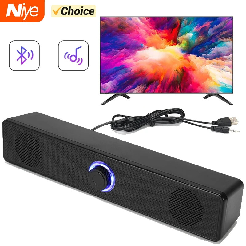 Pc Soundbar Wired Wireless Bluetooth Speaker Usb Powered Tv Laptop Gaming New-image