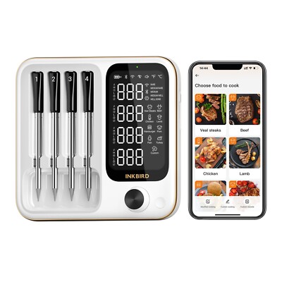 4-Probe Wireless Meat Thermometer Three-Mode WiFi Bluetooth Pre-alarm/Timer BBQ
