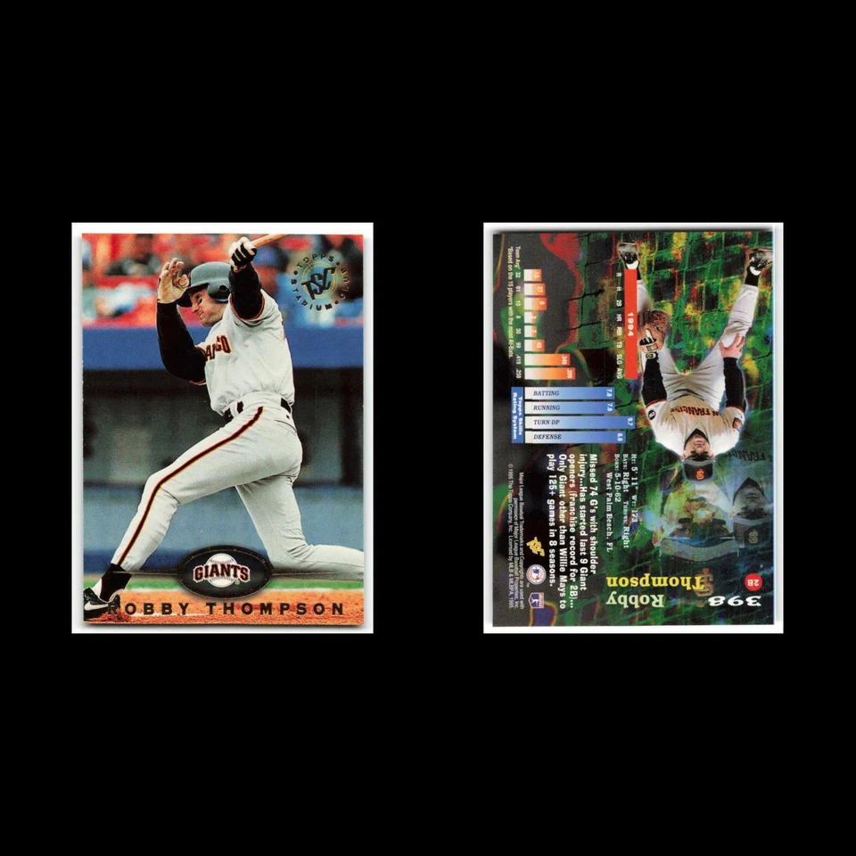 Robby Thompson #398 1995 Topps Stadium Club San Francisco Giants Baseball Card - Image 3 of 3