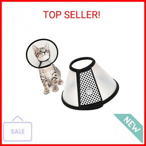 Depets Adjustable Recovery Pet Cone E-Collar for Cats Puppy Rabbit, Plastic Eliz