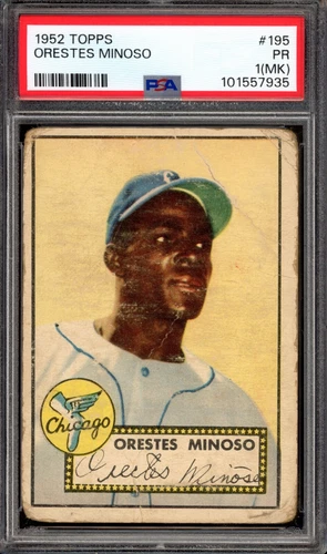 1952 Topps #195 Minnie Minoso Rookie PSA 1 (MK) Chicago White Sox HOF RC Card