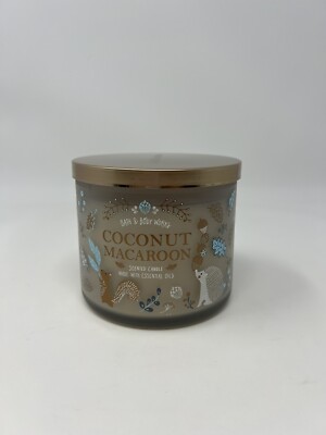 RARE Bath & Body Works Coconut Macaroon Three Wick Candle 14.5 Oz HTF