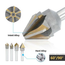 Chamfer Cutter with Brazing Carbide Blade 16-40mm,60/90° 12mm Shank 4/6 Flute