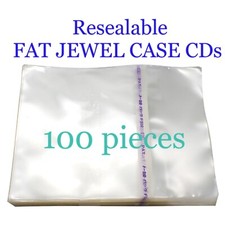 Resealable Outer Plastic Sleeves for FAT TYPE DOUBLE CD Jewel Cases 100 pieces