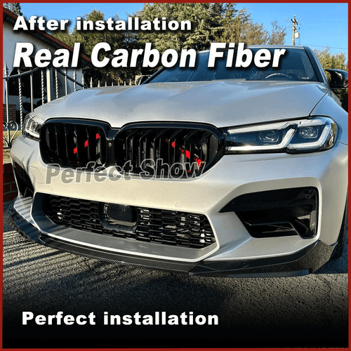 Fit For BMW 5Series F90 M5 Sedan 2021 Real Carbon Fiber Front Bumper Lip Spoiler - Picture 4 of 13