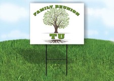 TU FAMILY REUNION GR TREE 18 in x24 in Yard Sign Road Sign with Stand