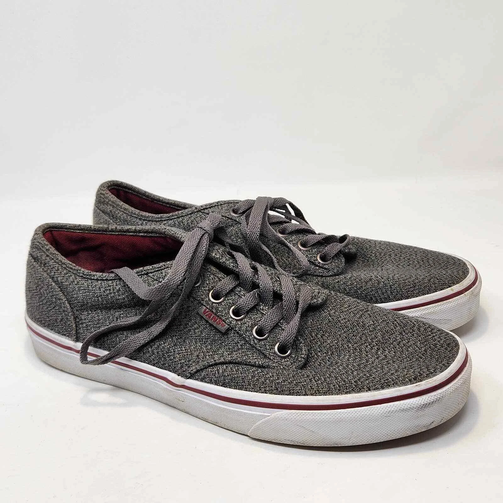 Sneakers Vans Off The Wall grigie bordeaux basse scarpe da skate donna 9 5 stringate