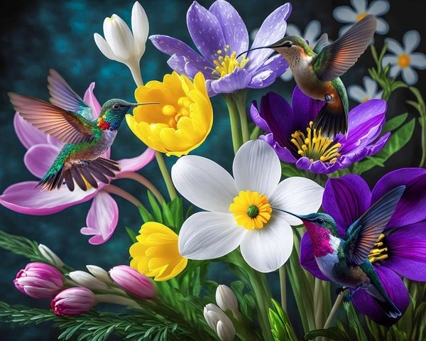 PUZZLES SUNFACE ROMPECABEZAS ARÍCLICO 255 PIEZAS 14 X 18 PULGADAS "COLIBRÍES 3" Foto 2 de 4