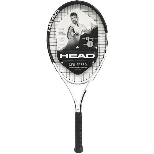 HEAD Geo Speed Adult Tennis Racquet, Pre-Strung, Black/White