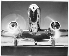View of the whirling propellers of a passenger transport plane Old Photo