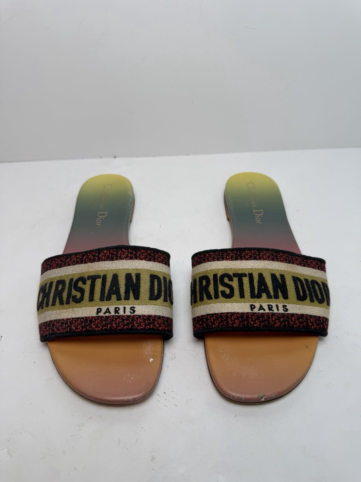Christian Dior Dway Gradient Logo Slide Sandals Multicolor Women’s EU 37