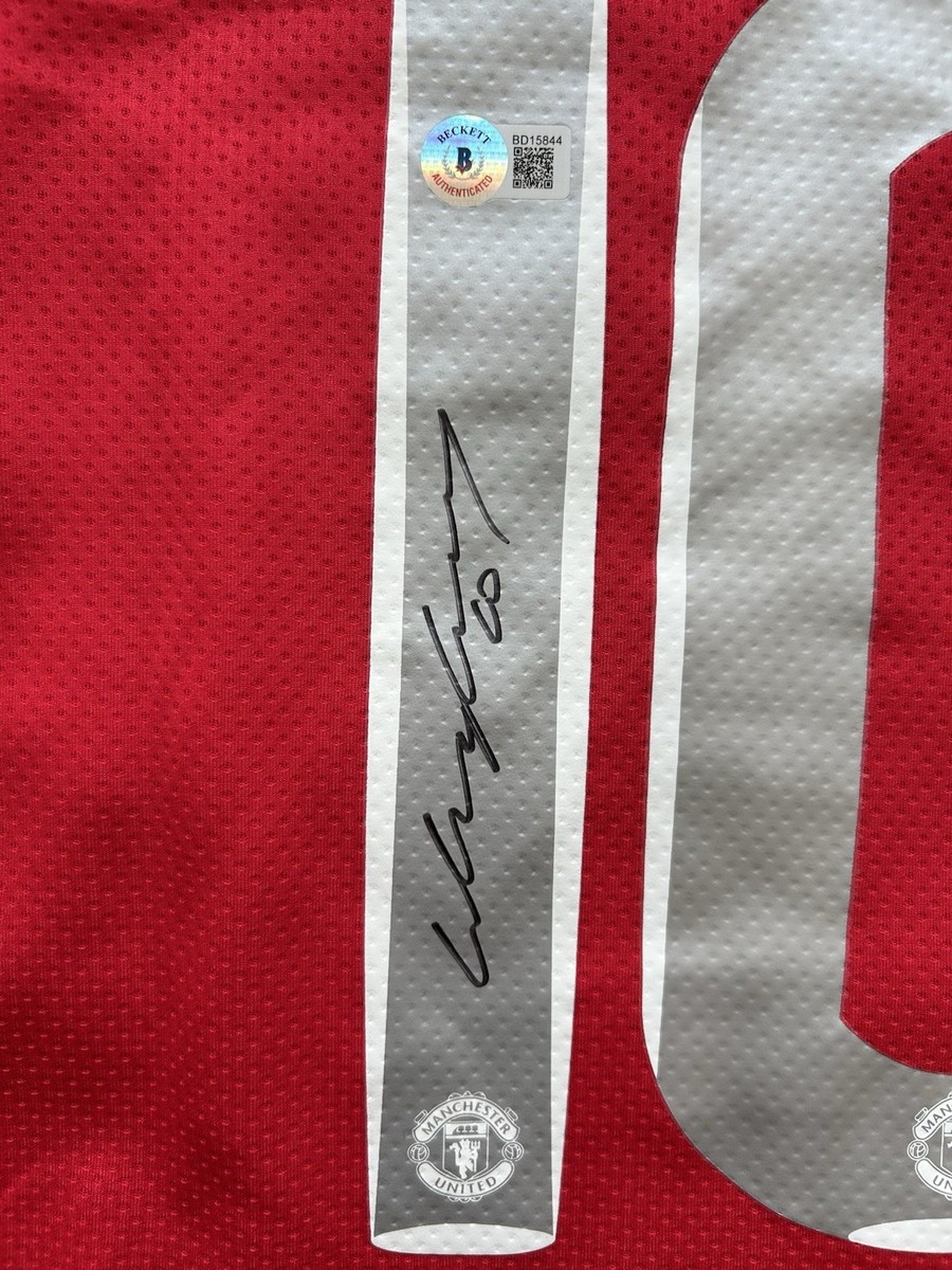 Wayne Rooney Signed Manchester United Home Soccer Jersey #10 with