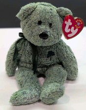 TY Beanie Babies Baby Plush Stuffed Shamrock Bear Irish Clover St Patrick