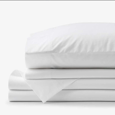 Company Cotton Solid Garment Washed Cotton Percale Bed Sheet Set