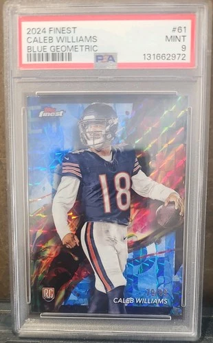 CALEB WILLIAMS 2024 TOPPS FINEST  ROOKIE BLUE GEOMETRIC /99 PSA 9