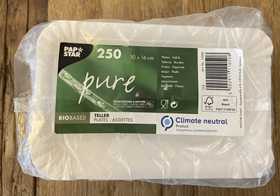 Pappteller Einweg Teller Bio Based climate neutral Product Frischfaser Karton