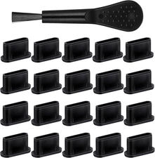 20 PCS USB C Dust Plug, Black Silicone anti Dust Plug Type C Port Protection Cap