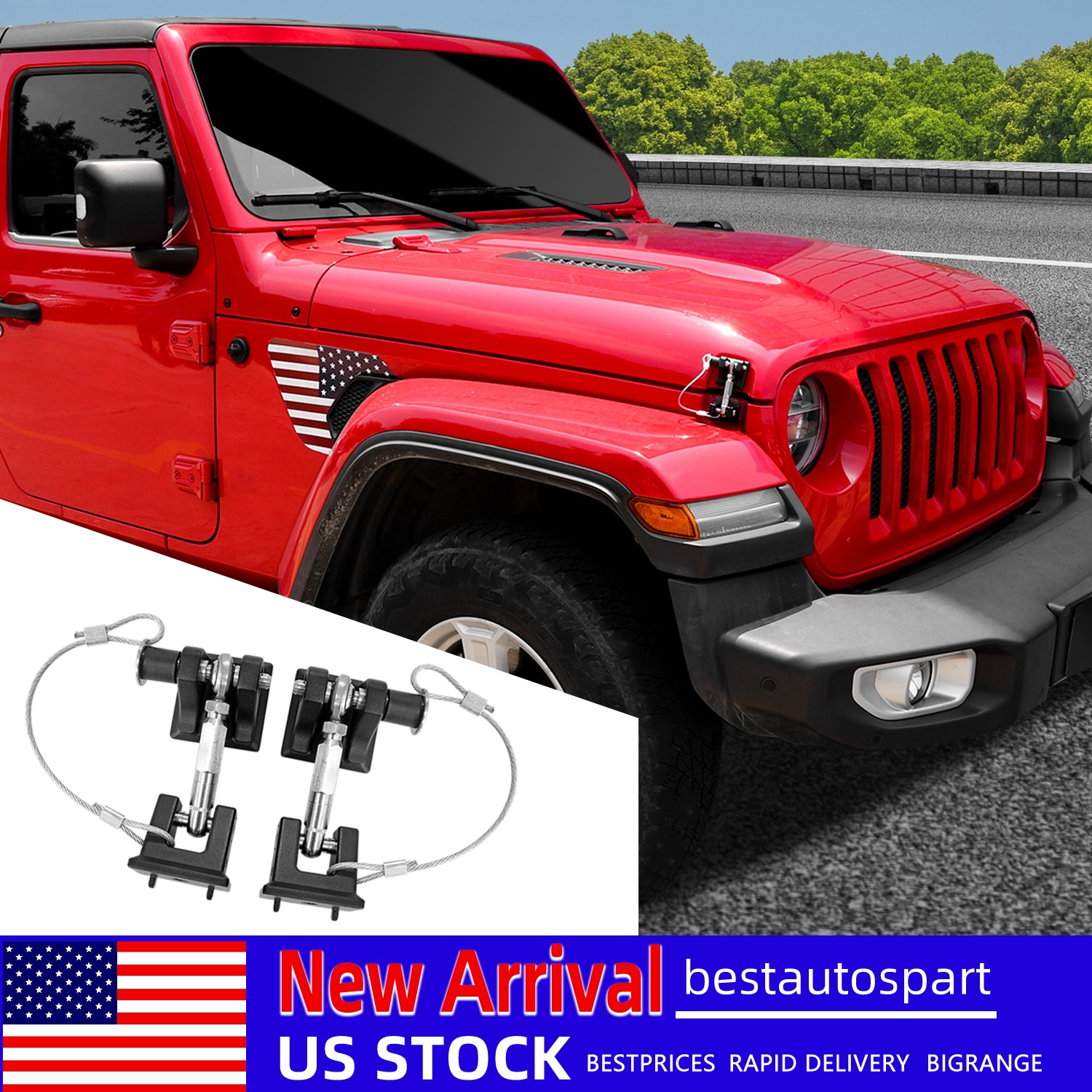 2x Hood Latch Buckle Trims Catch Locking Aluminum For Jeep Wrangler JL JT 2018+