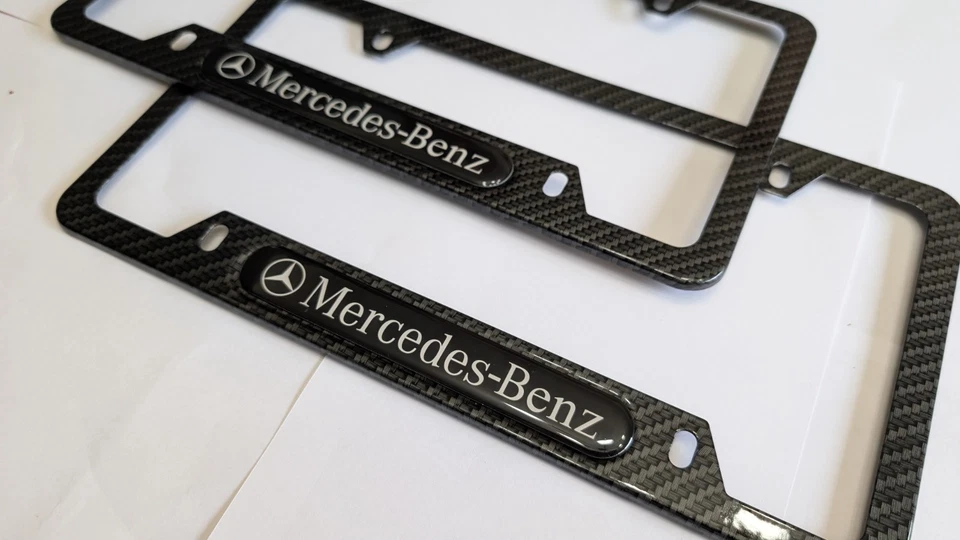 Mercedes Benz Plate Frame (Carbon Fiber) - 2 Pc Set For AMG Mercedes Car - Image 3 of 4