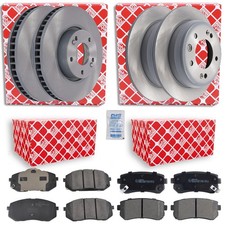 Febi Bremsscheiben + Beläge Vorne + Hinten passend für HYUNDAI ix35 LM,EL,ELH