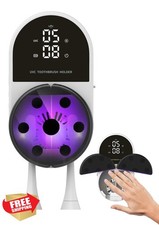 UV Toothbrush Sanitizer Holder Wall Mount LED Clock