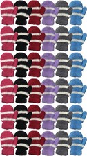 36 Pack Yacht  Smith Kids Fuzzy Mittens Assorted, 36 PACK 