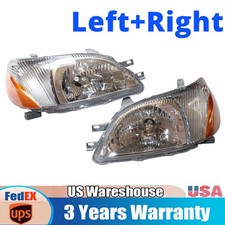 Pair For 2000 2001 2002 Toyota Echo Headlights Headlamps Assembly Left Right