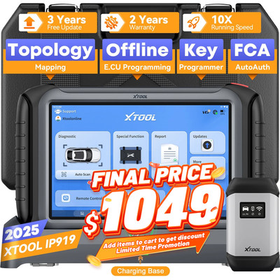 2025 XTOOL IP919 Auto Diagnostic Tool OBD2 Scanner Offline ECU Key Programming