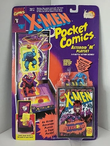 New!! Vintage 1994 Toy Biz Marvel X-MEN Pocket Comics ASTEROID M PLAYSET