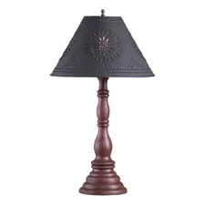 Davenport Lamp in Americana Red with Shade