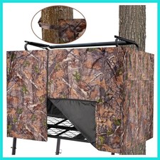 Hunting Tree Stand Blind Cover - 110"x40" Big 2-3 Person Treestand Camo Blind...