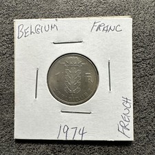 1974 Belgium, Belgique 1 Franc French Leg. Non Magnetic. KM 142.1